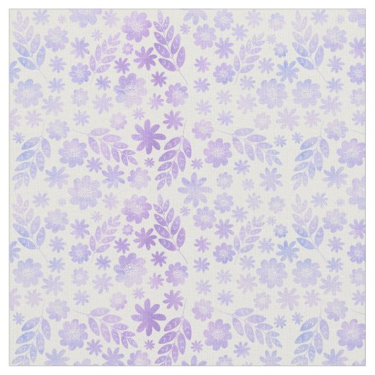 Lavender Hand Drawn Floral Pattern Stof (Close Up)