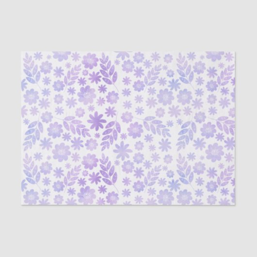 Lavender Hand Drawn Floral Pattern Tissuepapier (Voorkant)