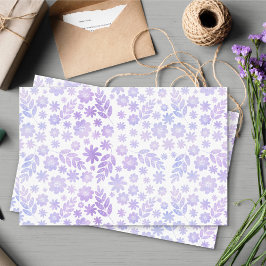Lavender Hand Drawn Floral Pattern Tissuepapier