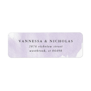Lavender Hand-painted Watercolor Wash Etiket