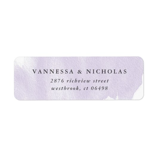 Lavender Hand-painted Watercolor Wash Etiket (Voorkant)
