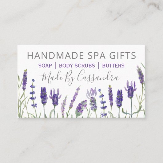 Lavender Handmade Natural Bath Beauty and Spa Visitekaartje (Voorkant)
