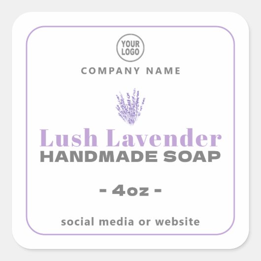 Lavender Handmade Soap Square Sticker (Voorkant)