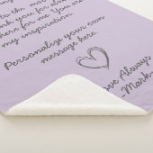 Lavender Handwrite Love Letter of message Sherpa Deken (3/4)