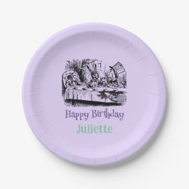 Lavender Happy Birthday Alice in Wonderland Papieren Bordje