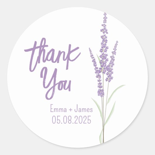 Lavender Hartelijk dank Sticker (Voorkant)