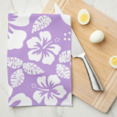 Lavender Hawaiian Tropical Hibiscus Theedoek (Quarter Fold)