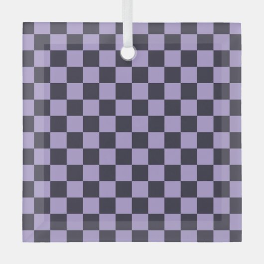 Lavender haze checkerboard pattern glas ornament (Voorkant)