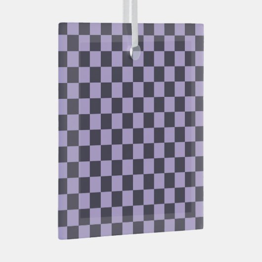 Lavender haze checkerboard pattern glas ornament (Voorkant Rechts)