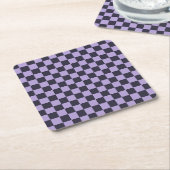 Lavender haze checkerboard pattern kartonnen onderzetters (Schuin)