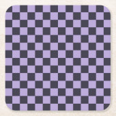 Lavender haze checkerboard pattern kartonnen onderzetters (Voorkant)