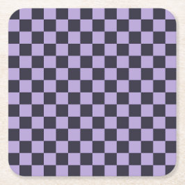 Lavender haze checkerboard pattern kartonnen onderzetters