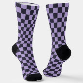 Lavender haze checkerboard pattern sokken (Gebogen)