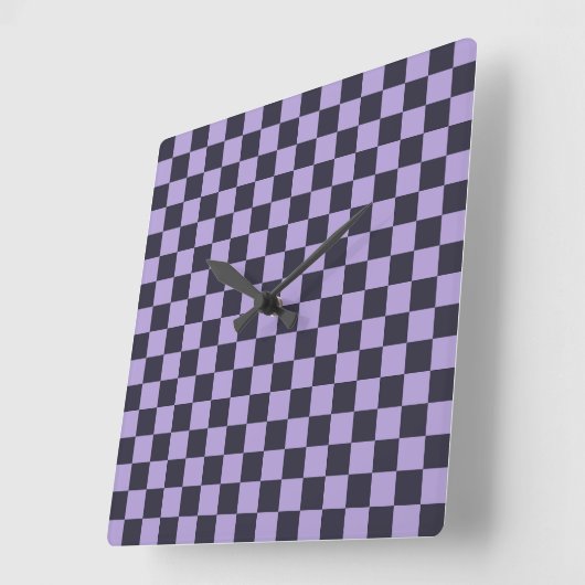 Lavender haze checkerboard pattern vierkante klok (Hoek)