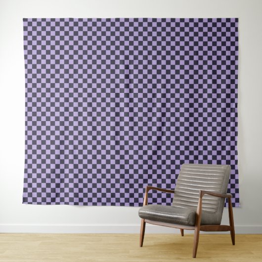 Lavender haze checkerboard pattern wandkleed (In Situ (horizontaal))