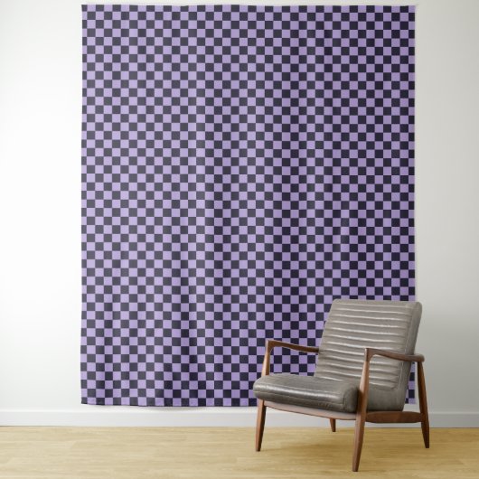Lavender haze checkerboard pattern wandkleed (In situ)