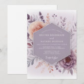 Lavender Hazy Meadow Wedding Kaart (Voorkant / Achterkant)