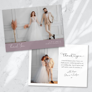 Lavender Heart 2 foto kalligrafie bruiloft Bedankkaart