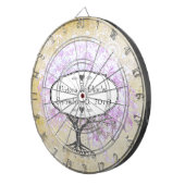 Lavender Heart Leaf Tree Wedding Dartbord (Voorkant Rechts)