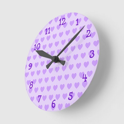 Lavender Heart Pattern Wall klok (Hoek)