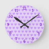 Lavender Heart Pattern Wall klok (Voorkant)
