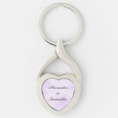 Lavender Heart Romantic Name  Sleutelhanger (Voorkant)