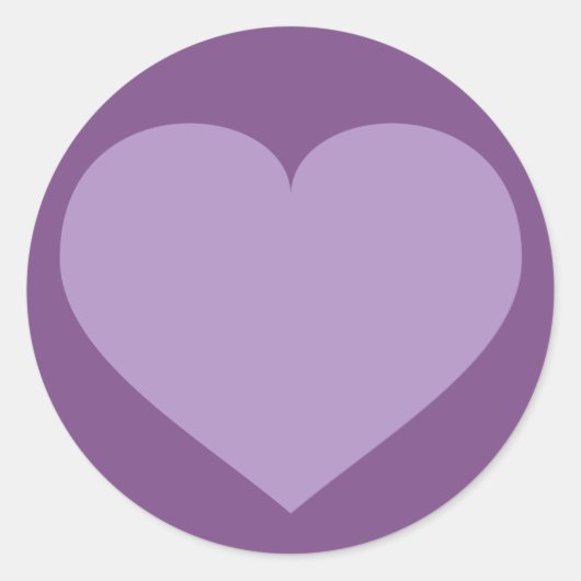 Lavender Heart Ronde Sticker (Voorkant)