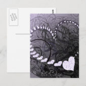 Lavender Heart Swirls Briefkaart (Voorkant / Achterkant)