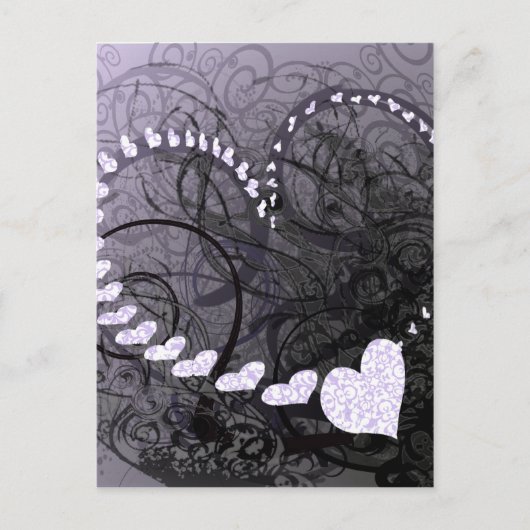 Lavender Heart Swirls Briefkaart (Voorkant)