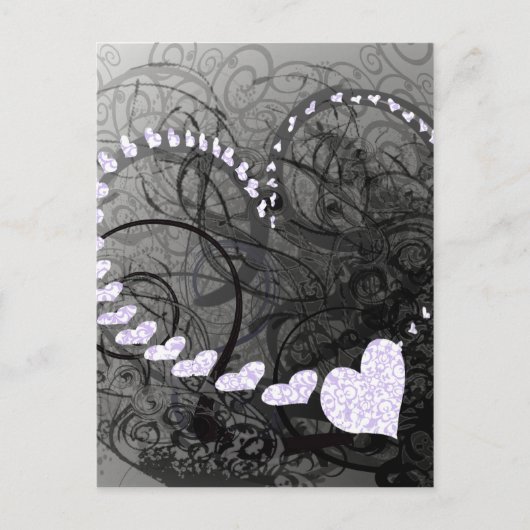 Lavender Heart Swirls Briefkaart (Voorkant)