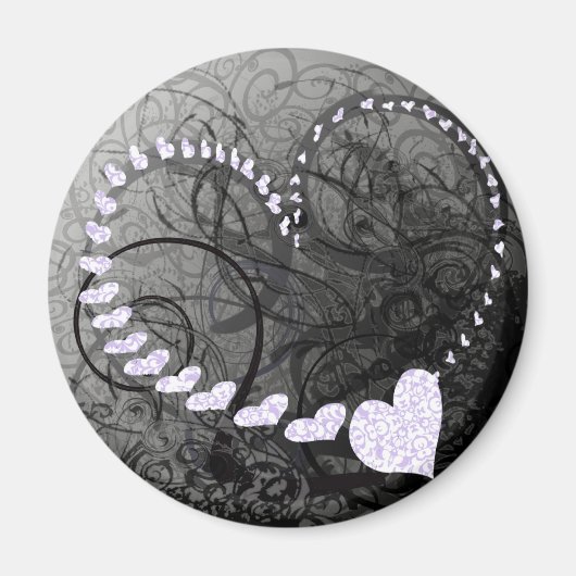 Lavender Heart Swirls Magneet (Voorkant)