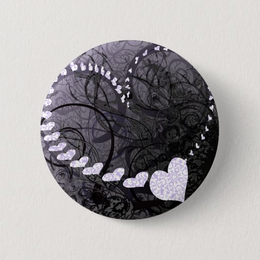 Lavender Heart Swirls Ronde Button 5,7 Cm (Voorkant)