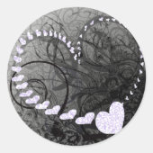 Lavender Heart Swirls Ronde Sticker (Voorkant)