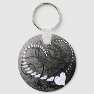Lavender Heart Swirls Sleutelhanger