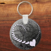 Lavender Heart Swirls Sleutelhanger (Voorkant)