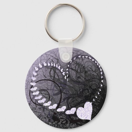 Lavender Heart Swirls Sleutelhanger (Voorkant)