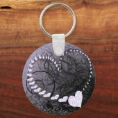 Lavender Heart Swirls Sleutelhanger (Voorkant)