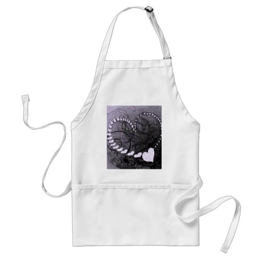 Lavender Heart Swirls Standaard Schort (Voorkant)