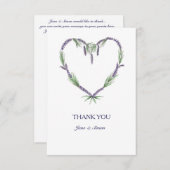 Lavender Heart Weddenschap Hartelijk dank Bedankkaart (Voorkant / Achterkant)