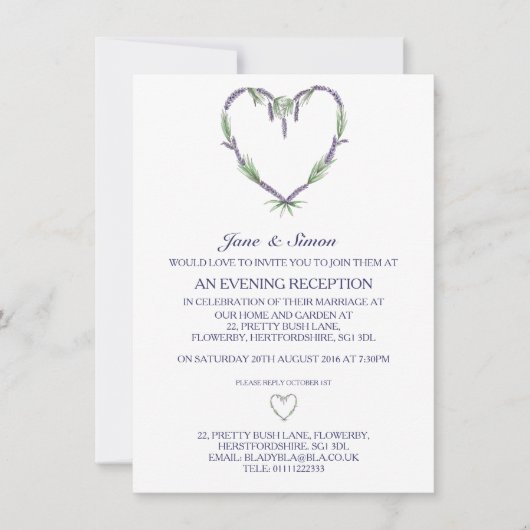 Lavender Heart Weddenschap Kaart (Voorkant)