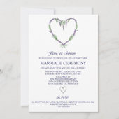 Lavender Heart Wedding Invitation Kaart (Voorkant)