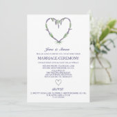Lavender Heart Wedding Invitation Kaart (Staand voorkant)
