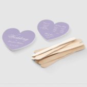Lavender Heart Wedding Program Paars White Script Handwaaier (Niet-gemonteerd)