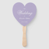 Lavender Heart Wedding Program Paars White Script Handwaaier (Voorkant)