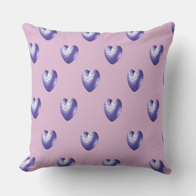 Lavender Hearts Buitenkussen (Voorkant)