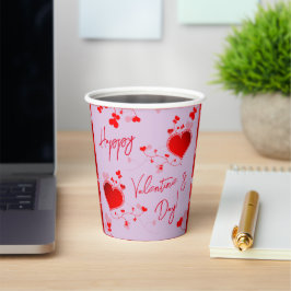 Lavender Hearts Love Valentijnsdag Papieren Bekers