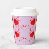 Lavender Hearts Love Valentijnsdag Papieren Bekers (Achterkant)