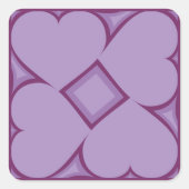 Lavender Hearts Square Sticker (Voorkant)