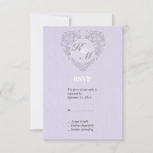 Lavender HeartyChic RSVP Kaartje