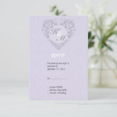 Lavender HeartyChic RSVP Kaartje (Staand voorkant)